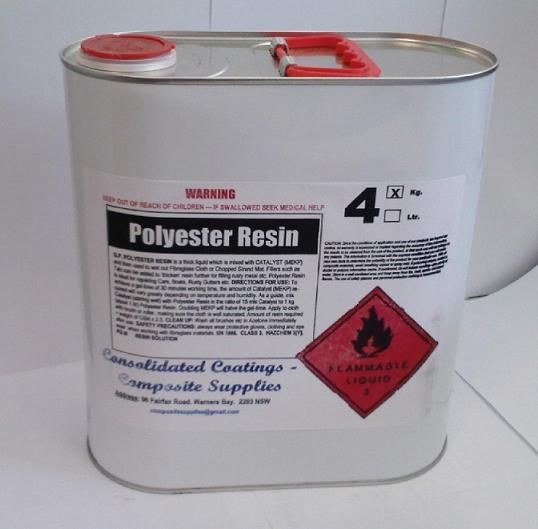 Polyester Resin KIT FOR Fibreglass 4 KG INC Hardener Freight PER