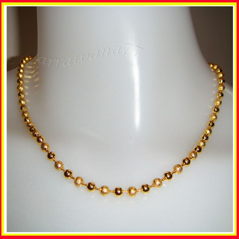 Beaded 22K 23K 24K THAI BAHT YELLOW GP GOLD 18 inch NECKLACE Jewelry eBay