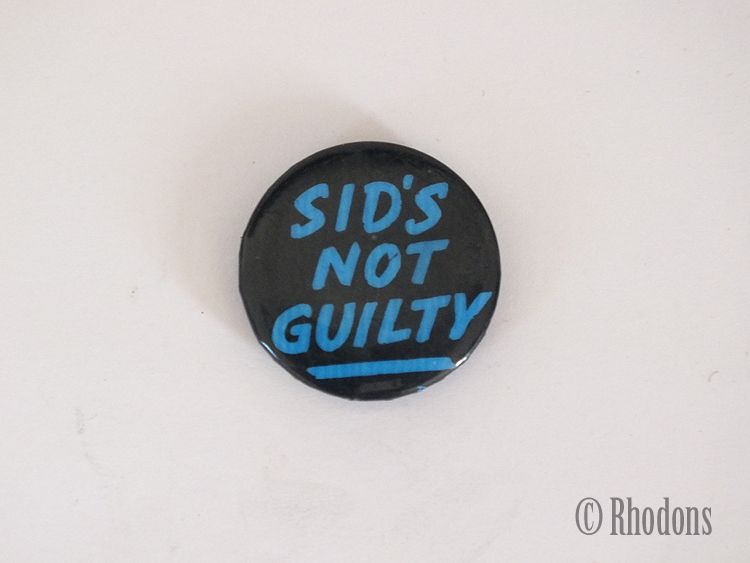 Sid Vicious Sex Pistols 1970s Punk Rock Band Sid S Not Guilty Button Badge Collectable