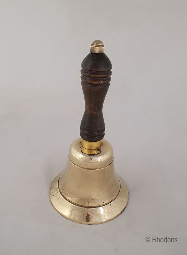Brass Handbell With Wooden Handle Antique & Vintage Bells