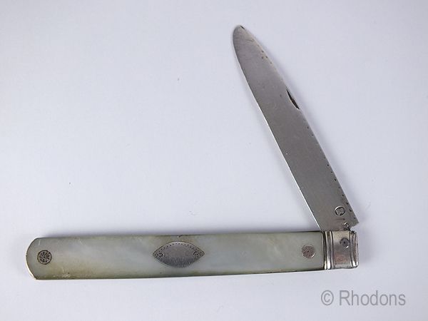 Georgian Silver and MOP Fruit Knife