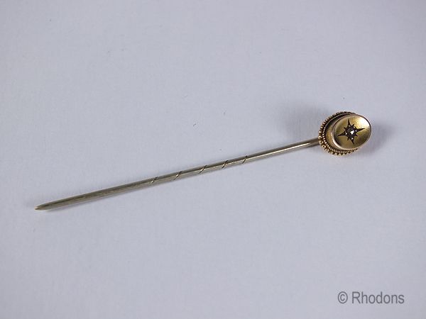 Antique Gold and Diamond Stick Pin