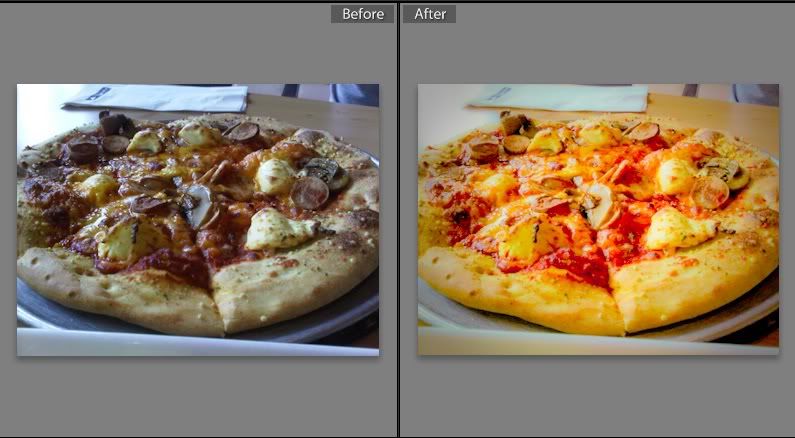 Sebelum Selepas Pizza pizzabeforeafter Tutorial Adobe Lightroom 3 | Edit Gambar Makanan Teknik 1