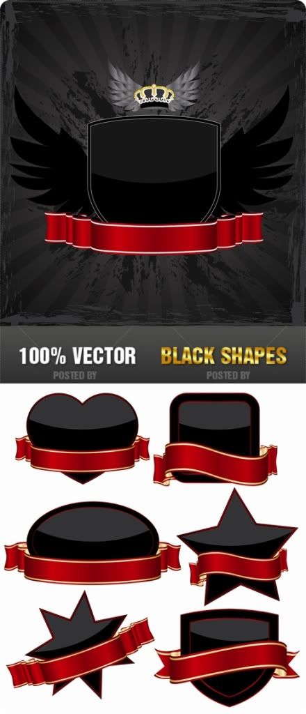Stock Vector - Black Shapes