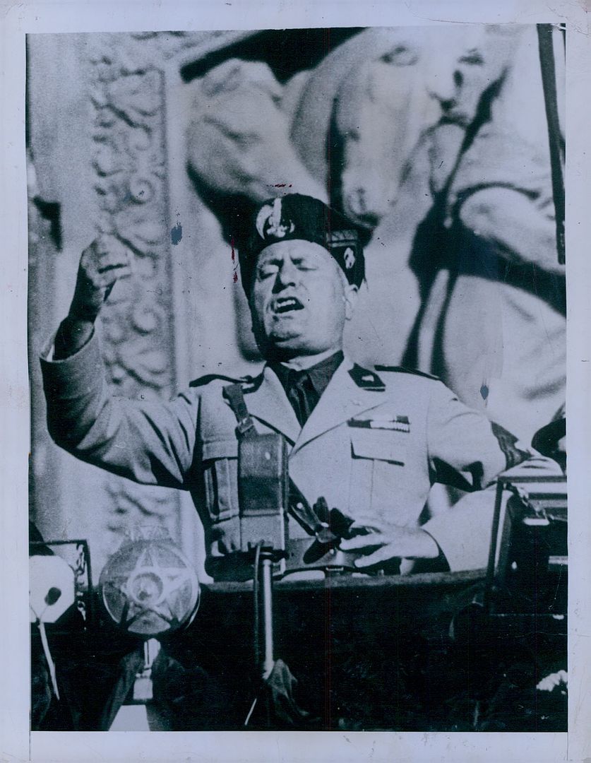 1943 Premier Mussolini During Theatrical Speech Press Photo | eBay