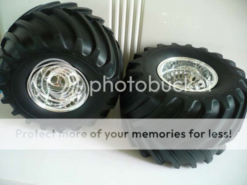 Rims w Tires for Tamiya Bullhead Clodbuster TXT 1 Ju ggernaut 1 2